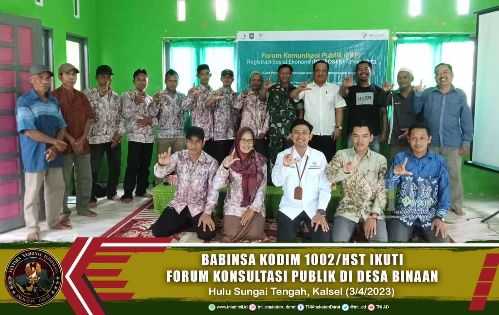 Babinsa Kodim 1002/HST Ikuti Forum Konsultasi Publik di Desa Binaan