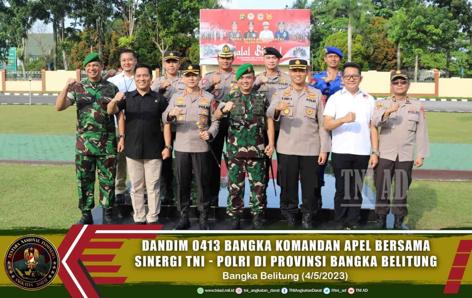 Dandim 0413/Bangka Selaku Komandan Apel Bersama Sinergitas Tni Polri Provinsi Bangka Belitung