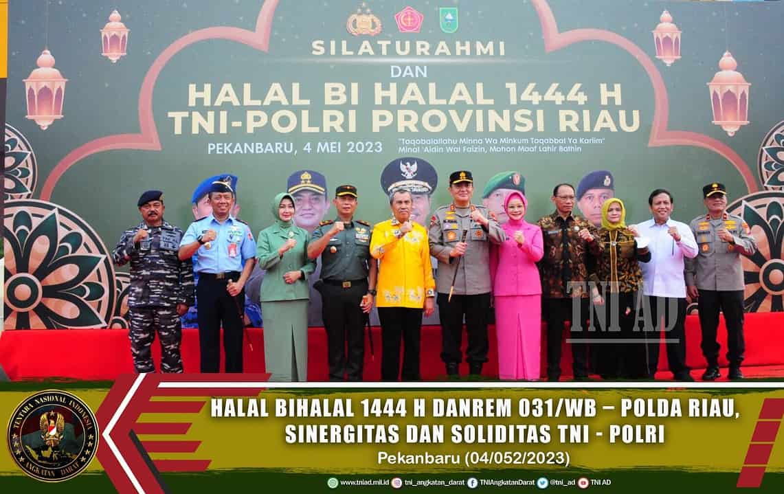 Halal Bihalal 1444 H Danrem 031/WB – Polda Riau, Sinergitas dan Soliditas TNI - Polri