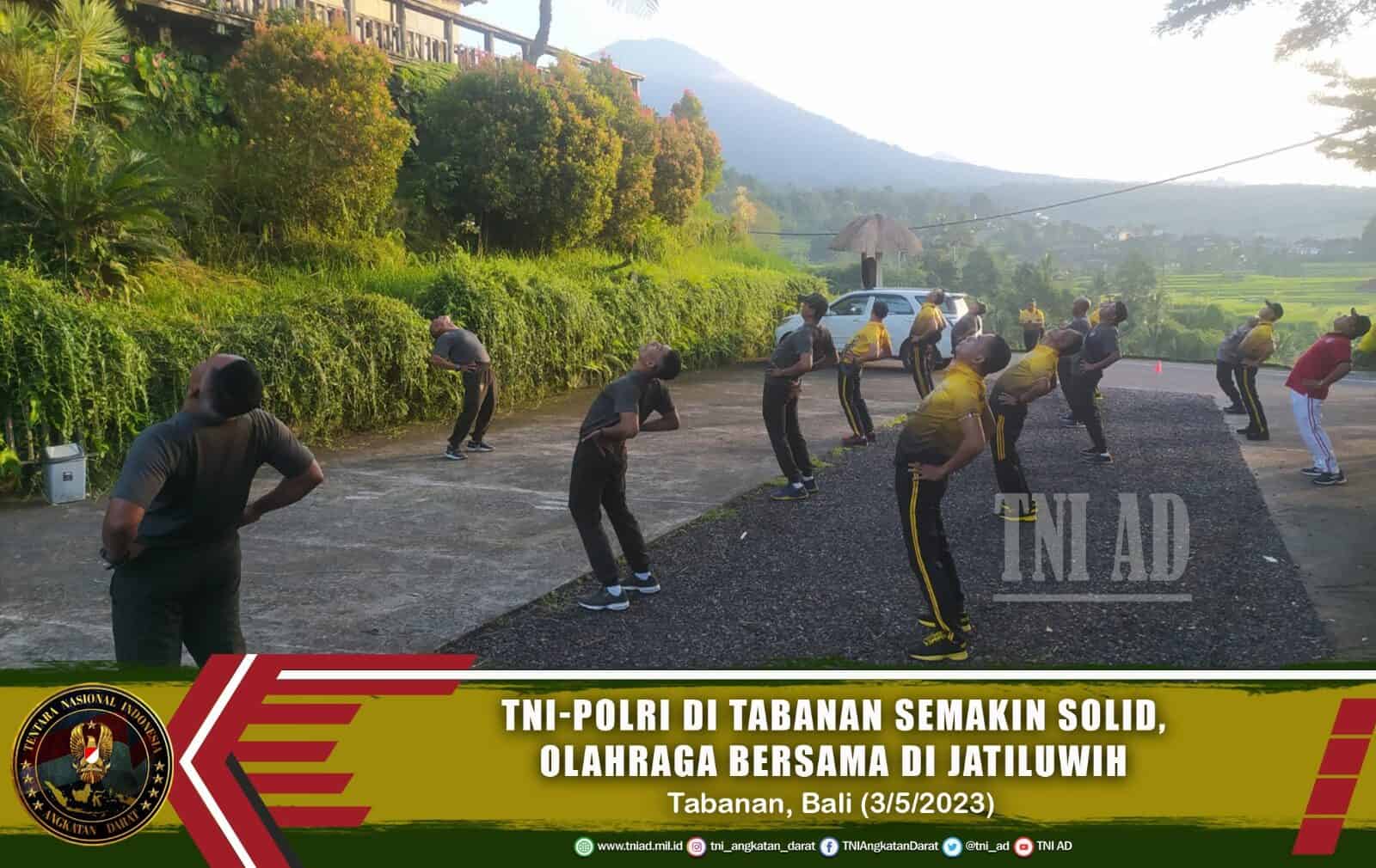 TNI-Polri Di Tabanan Semakin Solid, Olahraga Bersama Di Jatiluwih