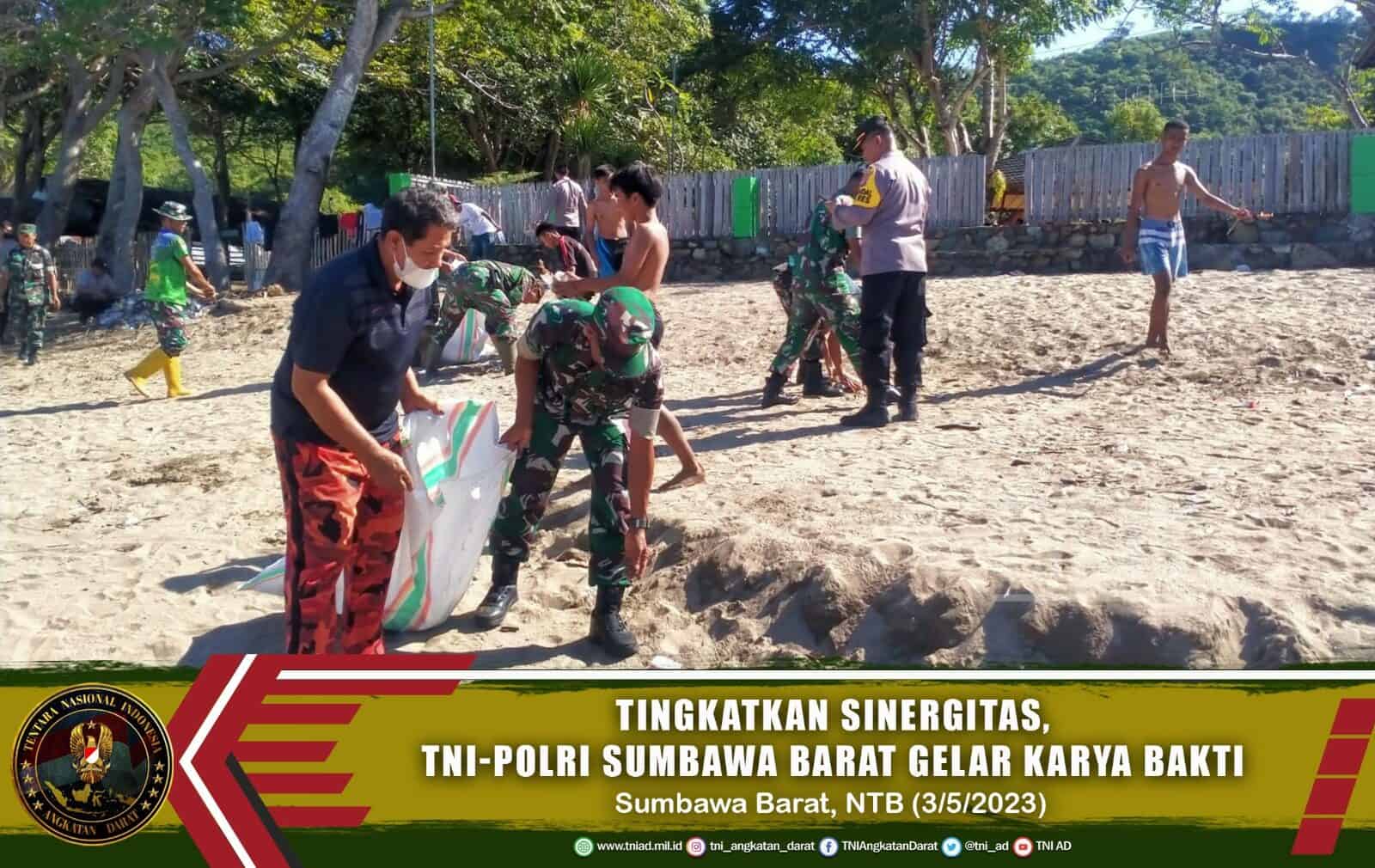 Tingkatkan Sinergitas, TNI-Polri Sumbawa Barat Gelar Karya Bakti