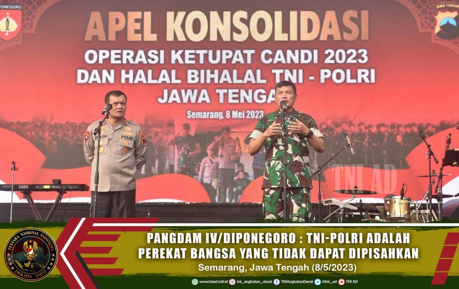 Pangdam IV/Diponegoro : TNI-Polri Adalah Perekat Bangsa Yang Tidak Dapat Dipisahkan