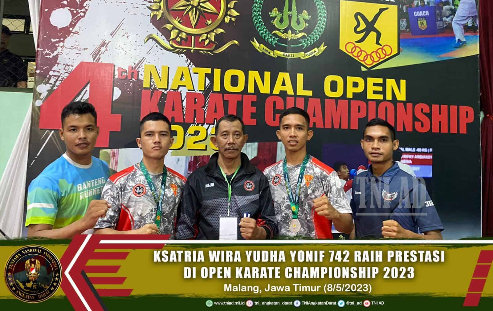 Ksatria Wira Yudha Yonif 742 Raih Prestasi di Open Karate Championship 2023, Memperebutkan Piala Panglima Divisi 2 Kostrad