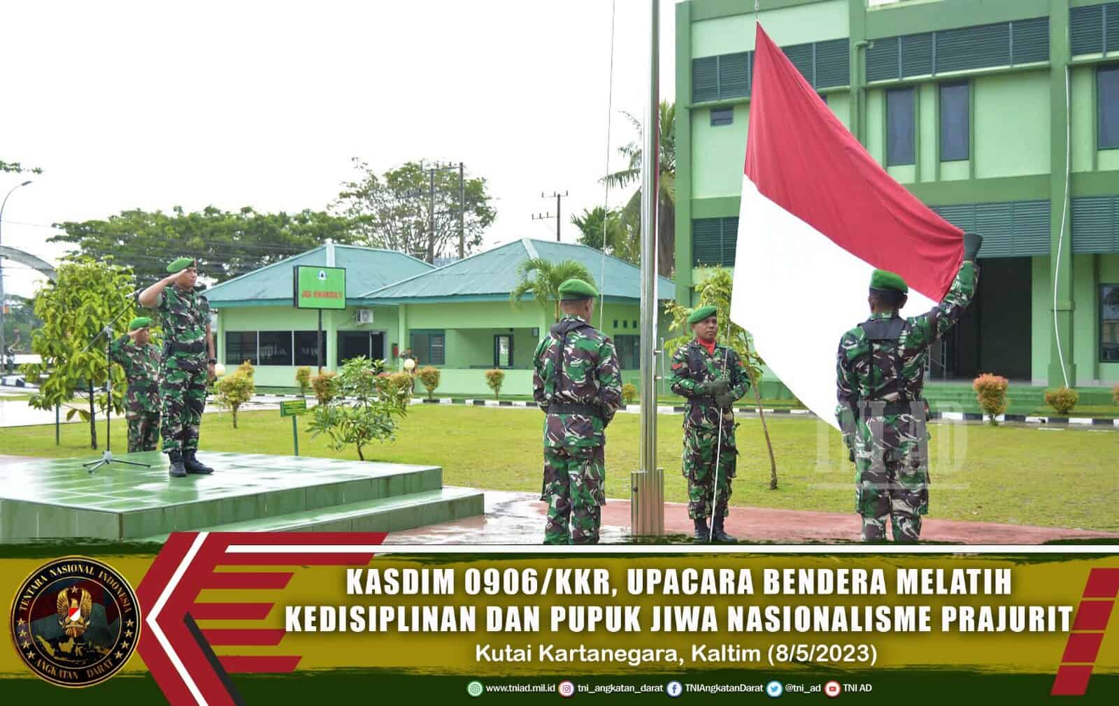 Kasdim 0906/Kkr, Upacara Bendera Melatih Kedisiplinan dan Pupuk Jiwa Nasionalisme Prajurit
