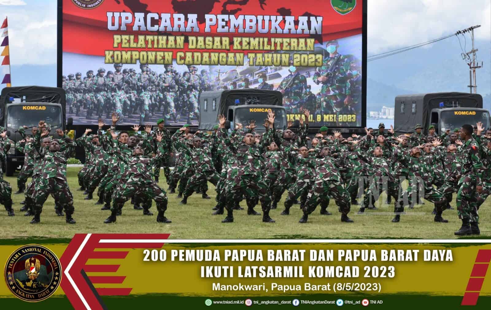 200 Pemuda Terbaik Papua Barat dan Papua Barat Daya Ikuti Latsarmil Komcad Tahun 2023