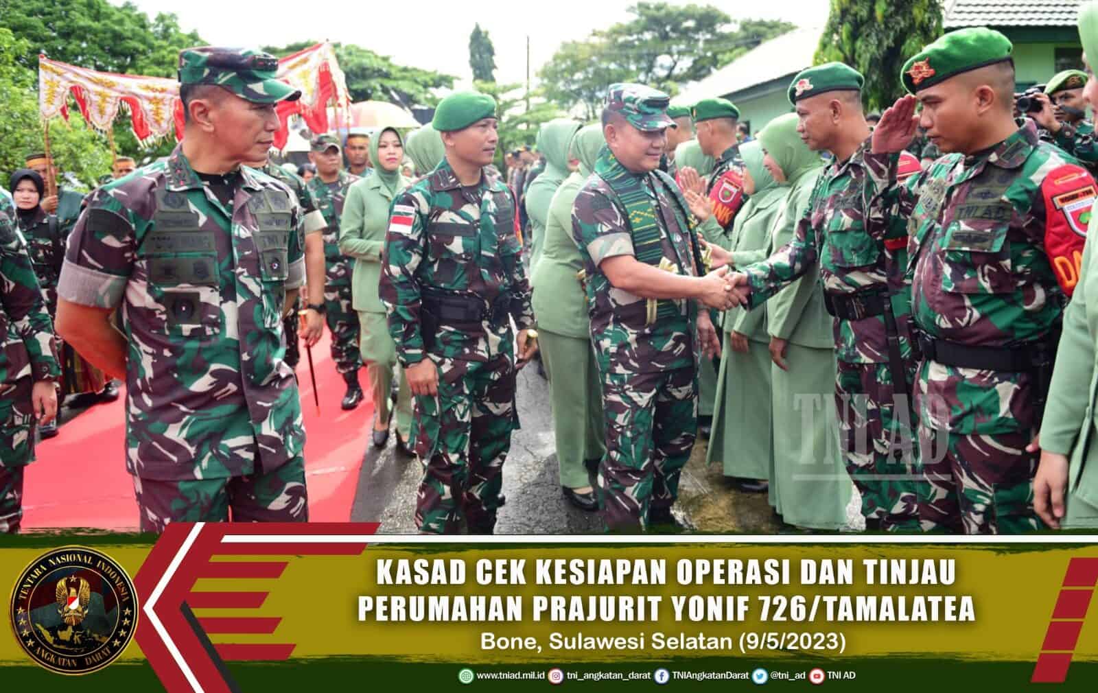 Kasad Cek Kesiapan Operasi dan Tinjau Perumahan Prajurit Yonif 726/Tamalatea