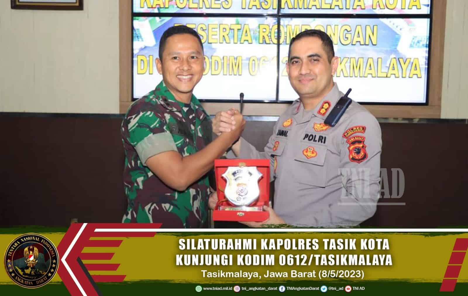 Silaturahmi Kapolres Tasik Kota AKBP SY Zainal Abidin Kunjungi Kodim 0612/Tasikmalaya, Perkuat Sinergitas Jaga Kondusifitas