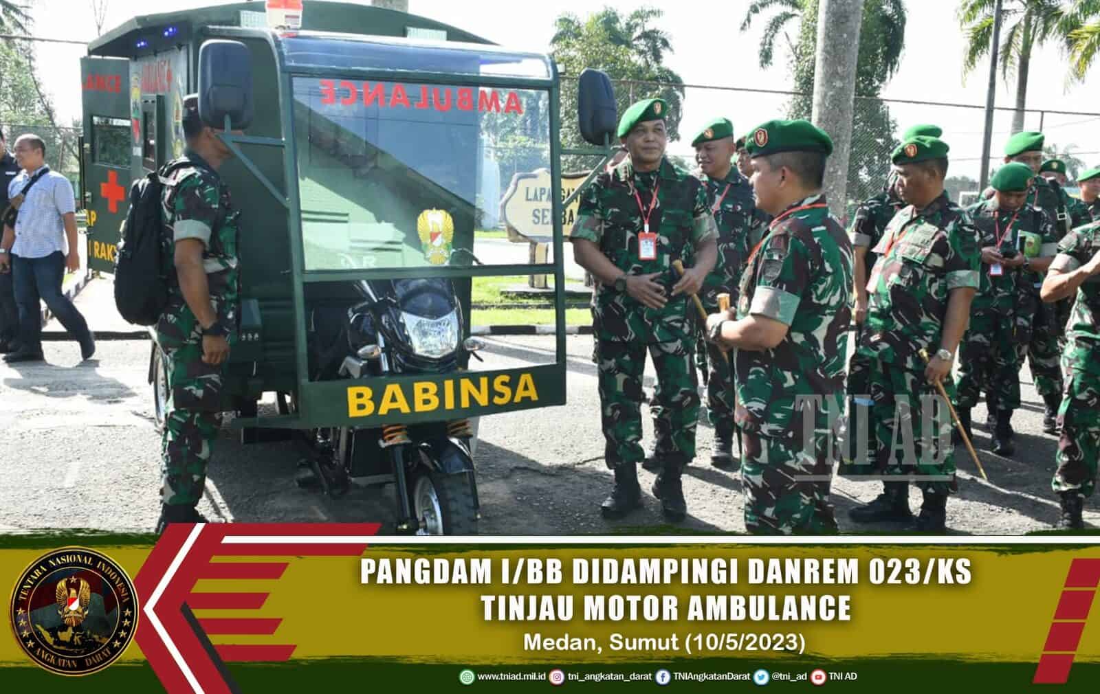 Pangdam I/BB didampingi Danrem 023/KS Tinjau Motor Ambulance