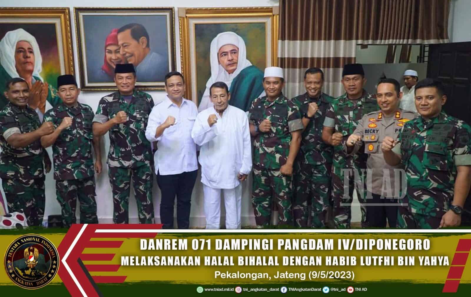 Danrem 071 Dampingi Pangdam IV/Diponegoro Melaksanakan Halal Bihalal Dengan Habib Lutfhi Bin Yahya