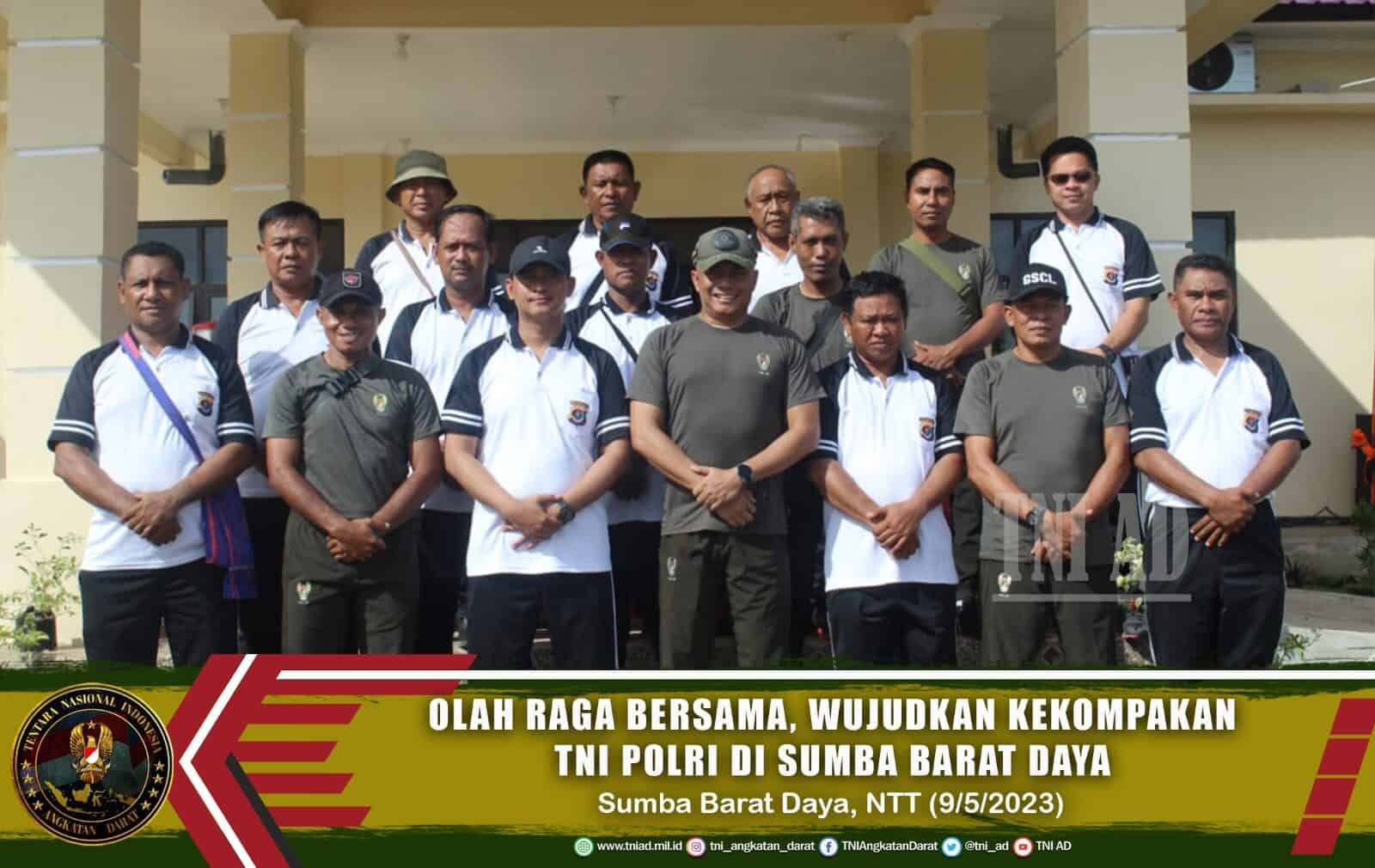 Olah Raga Bersama, Wujudkan Kekompakan TNI Polri di Sumba Barat Daya