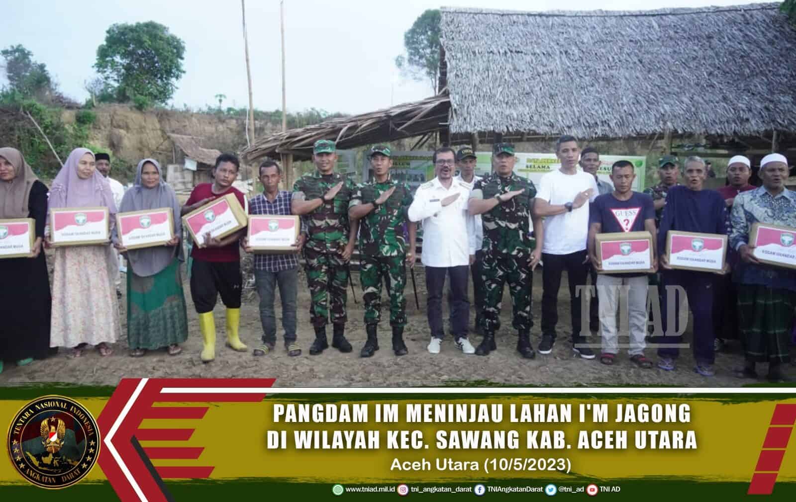Pangdam IM meninjau lahan I'M Jagong di Wilayah Kec. Sawang Kab. Aceh Utara