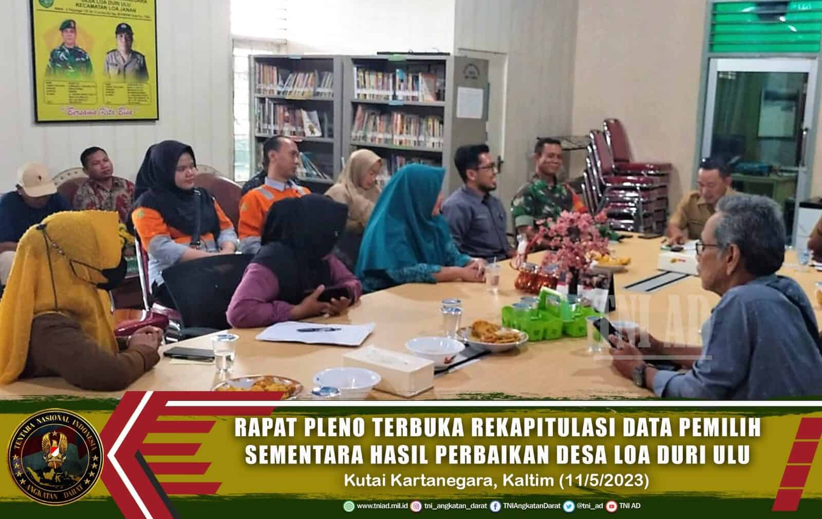 Rapat Pleno Terbuka Rekapitulasi Data Pemilih Sementara Hasil Perbaikan Desa Loa Duri Ulu