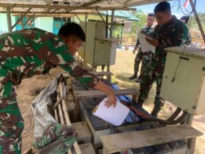 Satgas Pamtas RI-Malaysia Yonarmed 19/105 Trk Bogani Terima Kunjungan Tim Verifikasi Dari Korem 121/Abw Jelang Purna Tugas.