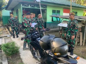 Satgas Pamtas RI-Malaysia Yonarmed 19/105 Trk Bogani Terima Kunjungan Tim Verifikasi Dari Korem 121/Abw Jelang Purna Tugas.