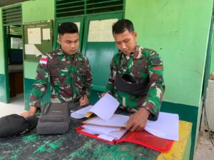 Satgas Pamtas RI-Malaysia Yonarmed 19/105 Trk Bogani Terima Kunjungan Tim Verifikasi Dari Korem 121/Abw Jelang Purna Tugas.