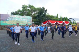 Perkokoh Persatuan, TNI - POLRI dan Forkopimda Sumsel Gelar Olah Raga Bersama