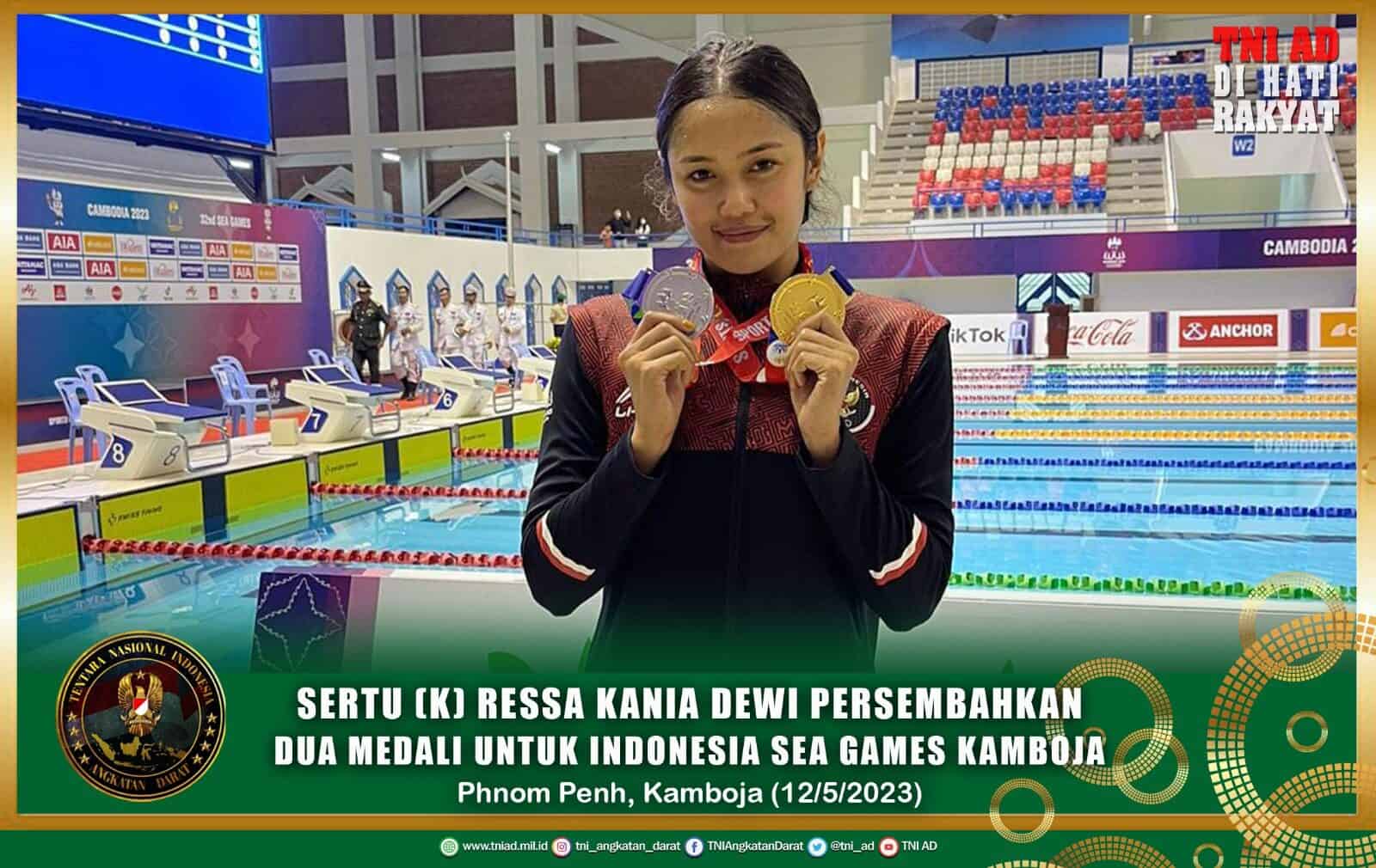 Sertu (K) Ressa Kania Dewi Persembahkan Dua Medali Untuk Indonesia Pada SEA Games Kamboja