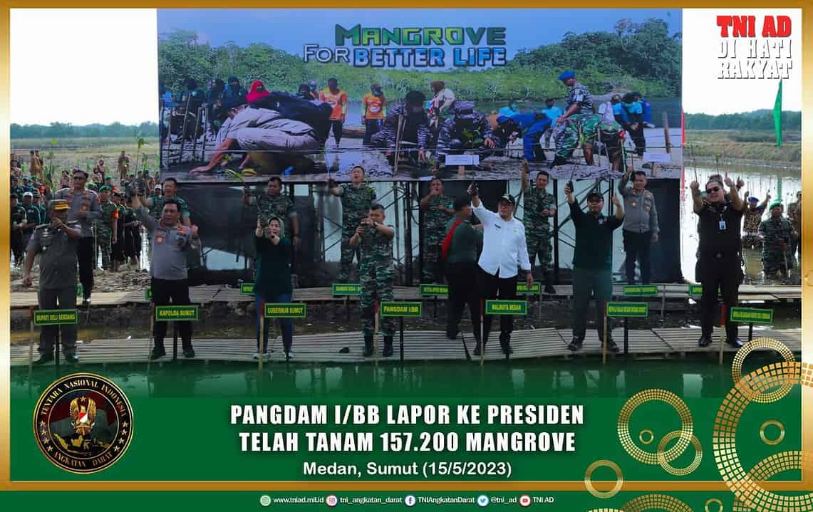 Pangdam I/BB Lapor ke Presiden Telah Tanam 157.200 Mangrove di Lahan Seluas 204.900 M Persegi di 25 Lokasi