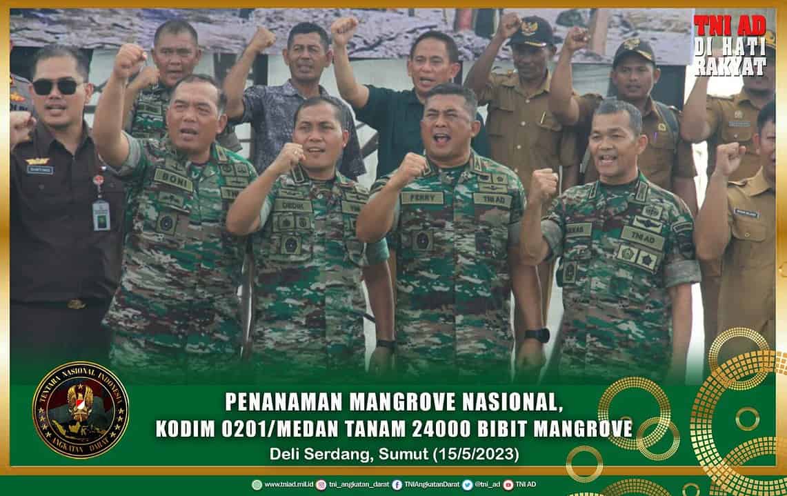 Penanaman Mangrove Nasional, Kodim 0201/Medan Tanam 24000 Bibit Mangrove