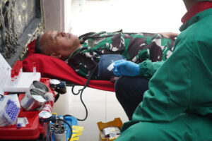 Peringati HUT Kodam III/Slw ke 77, Korem 061/Sk Gelar Baksos Donor Darah