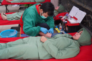 Peringati HUT Kodam III/Slw ke 77, Korem 061/Sk Gelar Baksos Donor Darah