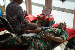 Peringati HUT Kodam III/Slw ke 77, Korem 061/Sk Gelar Baksos Donor Darah