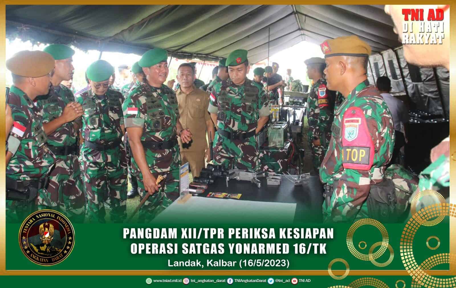 Pangdam XII/Tpr Periksa Kesiapan Operasi Satgas Yonarmed 16/TK