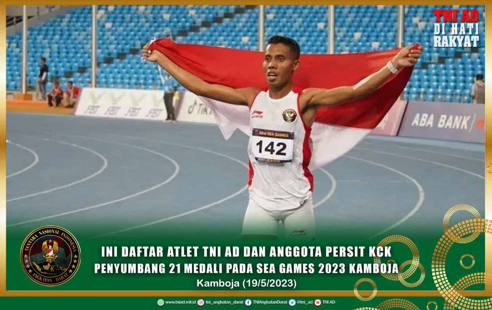 Ini Daftar Atlet TNI AD dan Anggota Persit KCK Penyumbang 21 Medali Pada SEA Games 2023 Kamboja