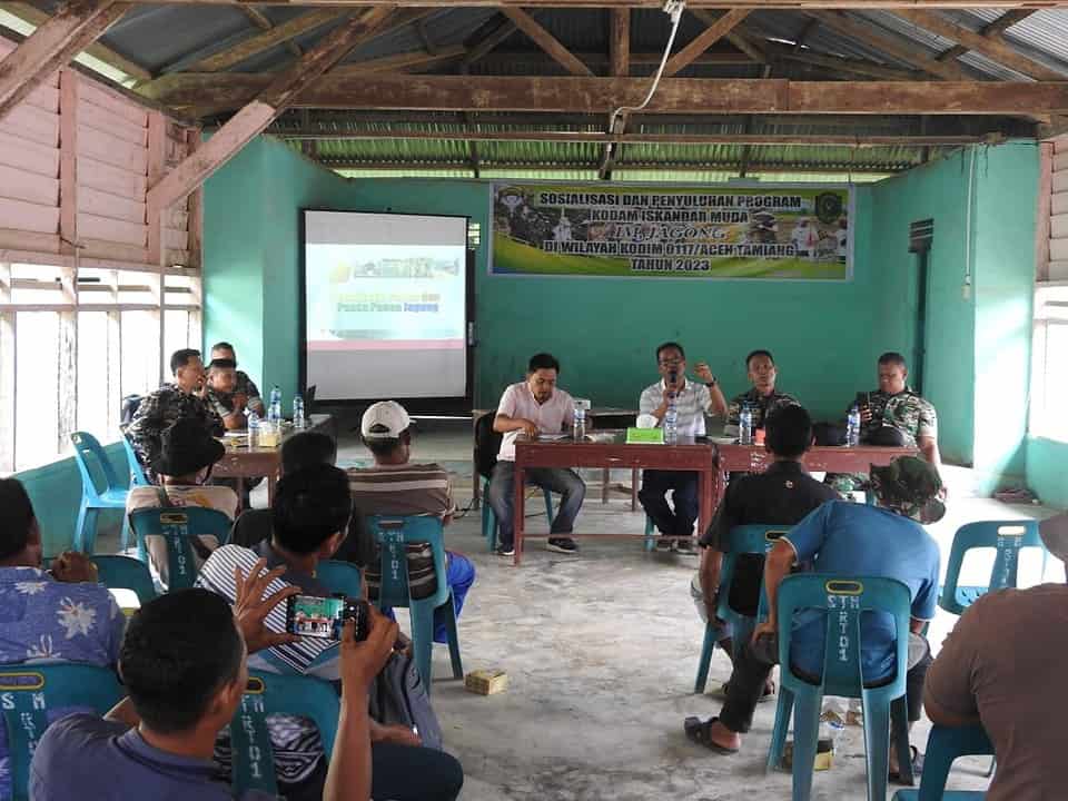 Kodim 0117/Aceh Tamiang Bersama Dinas Pertanian Kabupaten Aceh Tamiang Laksanakan Sosialisasi dan Penyuluhan Program IM Jagong
