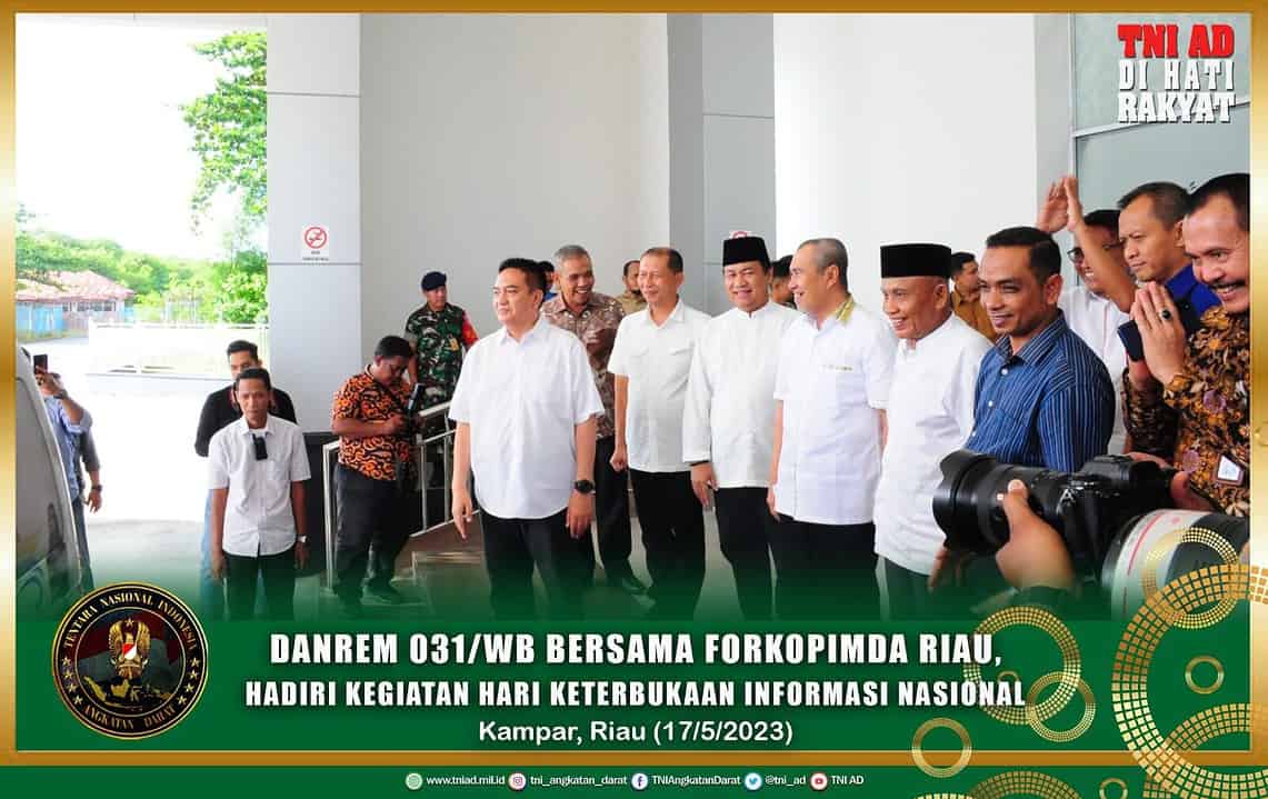 Danrem 031/WB Bersama Forkopimda Riau, Hadiri Kegiatan Hari Keterbukaan Informasi Nasional