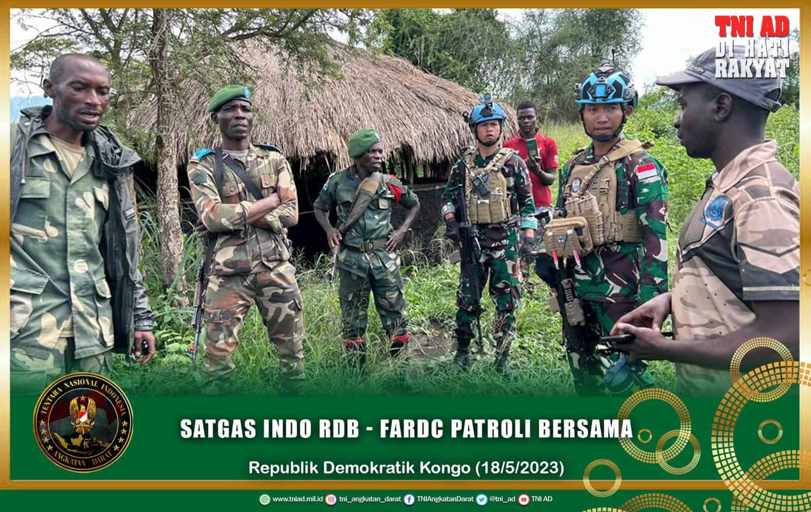 Satgas Indo RDB-FARDC Patroli Bersama