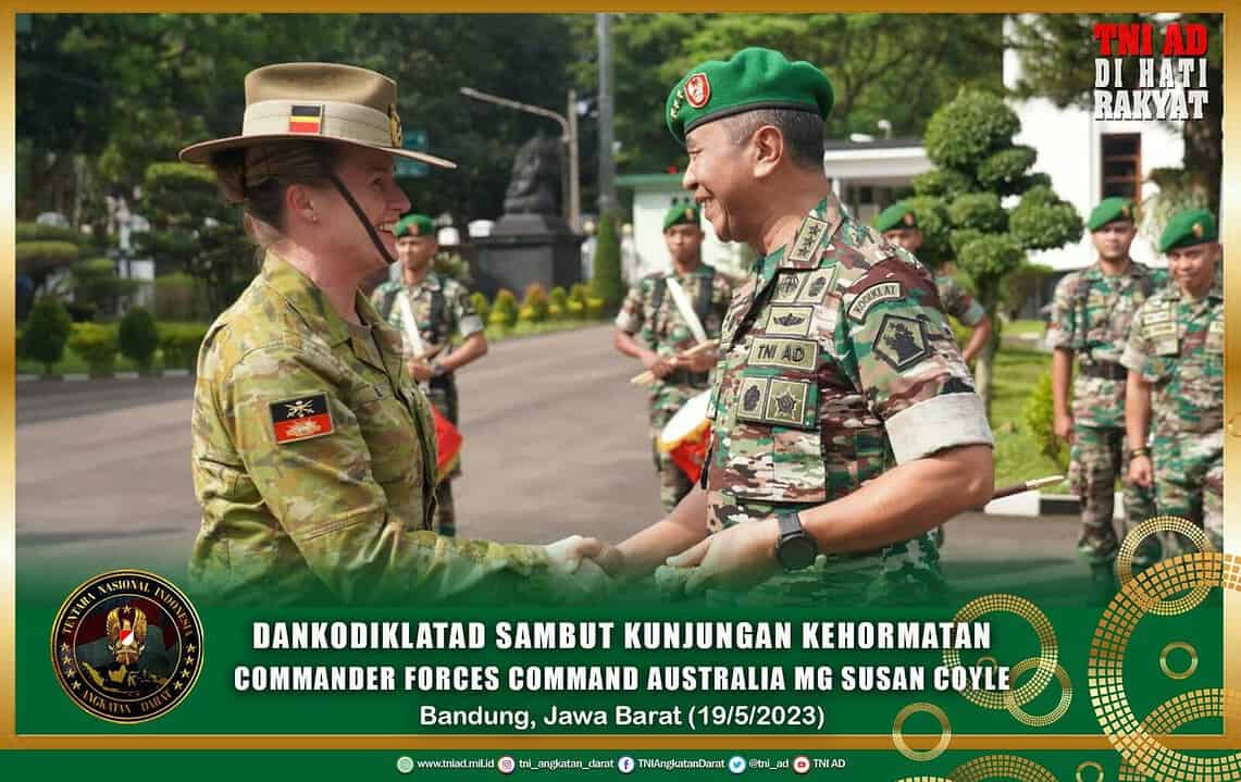 Dankodiklatad Sambut Kunjungan Kehormatan Commander Forces Command Australia, MG Susan Coyle