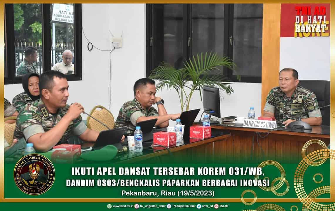 Ikuti Apel Dansat Tersebar Jajaran Korem 031/WB, Dandim 0303/Bengkalis Paparkan Berbagai Inovasi