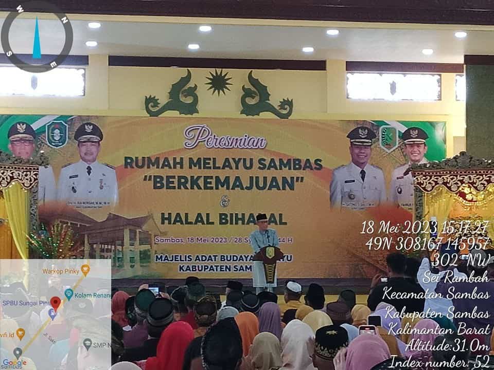 Dandim dan Forkopimda Sambas Dampingi Gubernur Kalbar Resmikan Rumah Adat Melayu Sambas