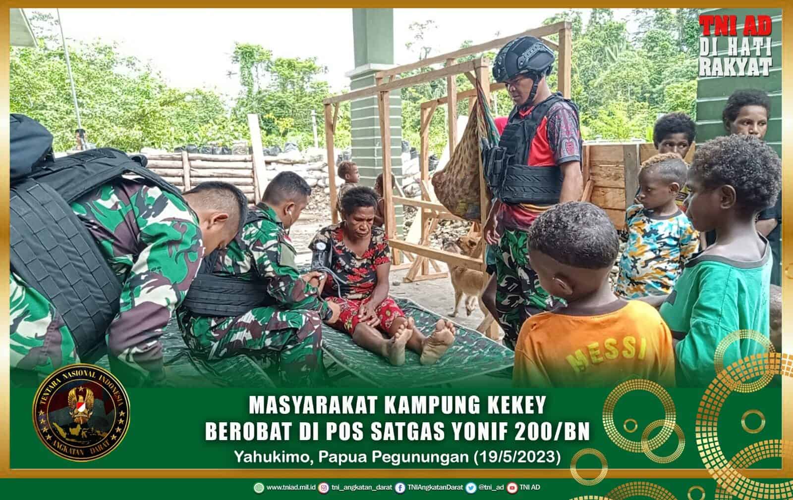 Faskes Belum Memadai, Masyarakat Kampung Kekey Berobat di Pos Satgas Yonif Raider 200/BN