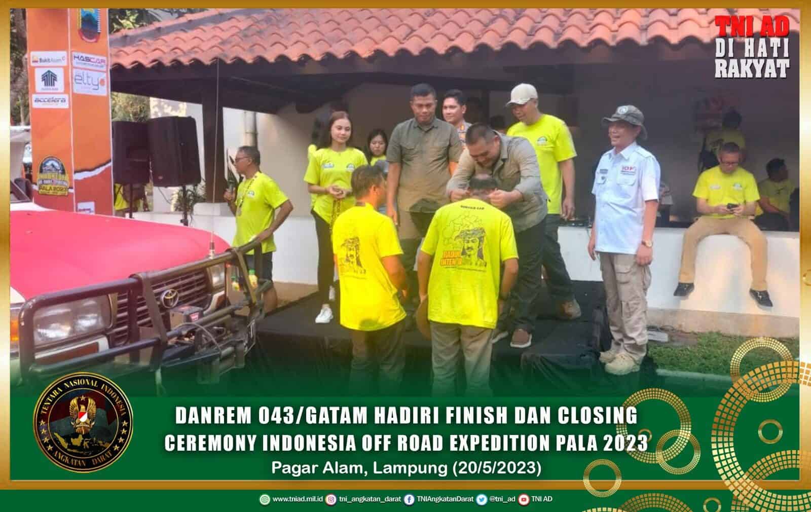 Danrem 043/Gatam Hadiri Finish dan Closing Ceremony Indonesia Off Road Expedition Pala 2023
