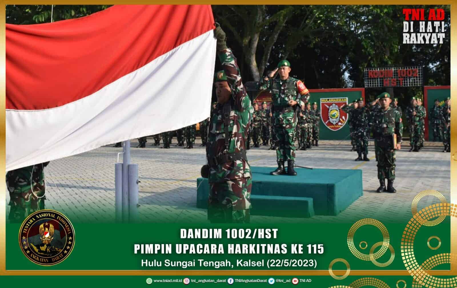 Dandim 1002/HST Pimpin Langsung Upacara Harkitnas ke 115 Dengan Tema "Semangat Untuk Bangkit"