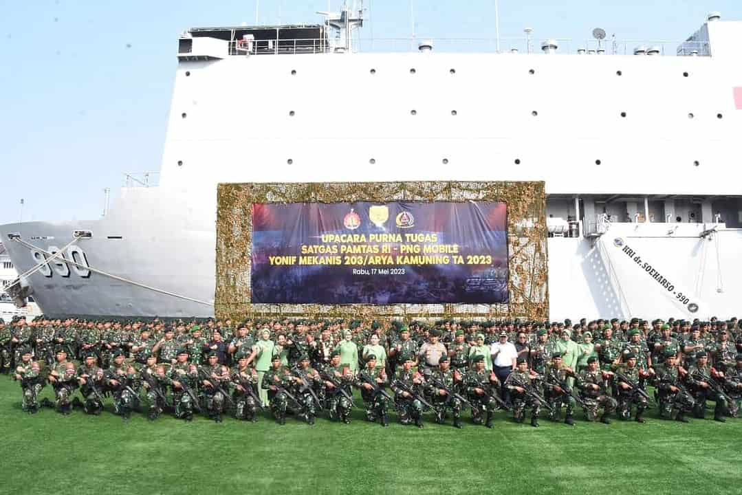 Pangdam Jaya Sambut Personel Satgas Yonmekanis 203/Ak Purna Tugas Operasi Papua