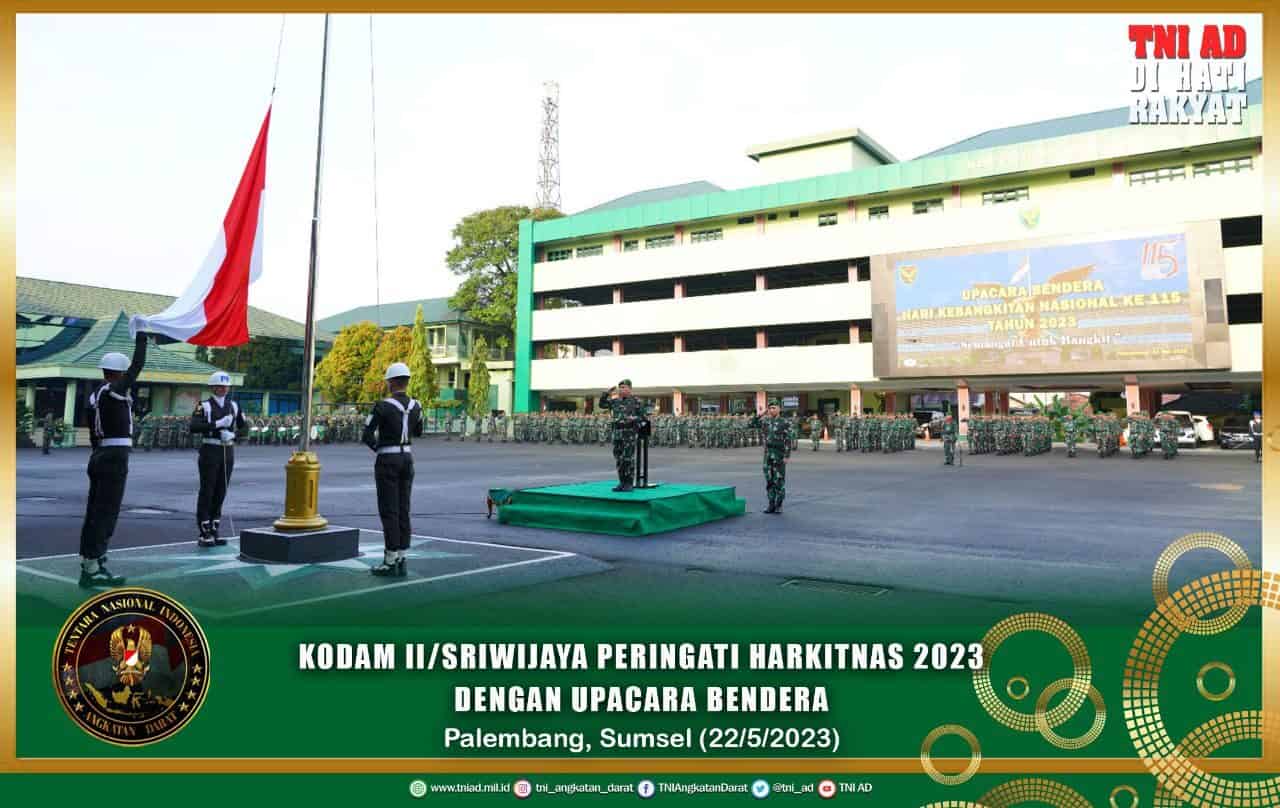 Kodam II/Sriwijaya Peringati Harkitnas 2023 Dengan Upacara Bendera