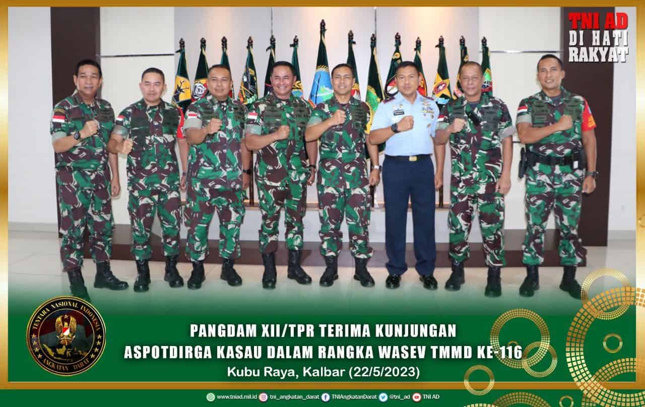 Pangdam XII/Tpr Terima Kunjungan Aspotdirga Kasau Dalam Rangka Wasev TMMD Ke-116