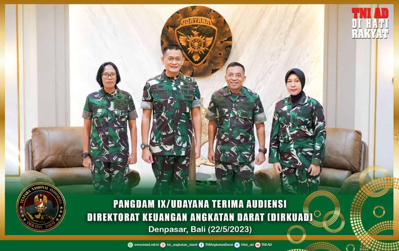 Pangdam IX/Udayana Terima Audiensi Direktorat Keuangan Angkatan Darat (Dirkuad)