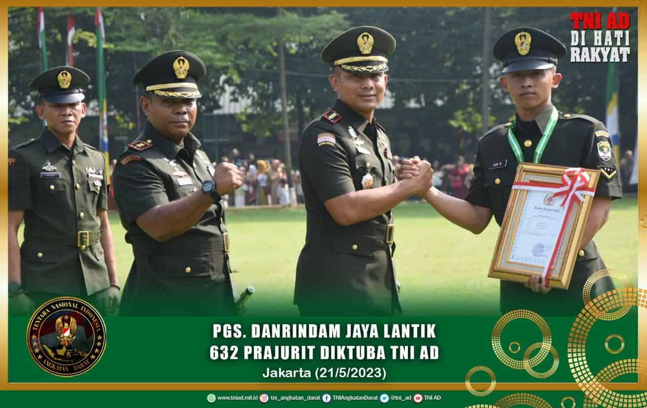 Pgs Danrindam Jaya Lantik 632 Prajurit Diktuba TNI AD