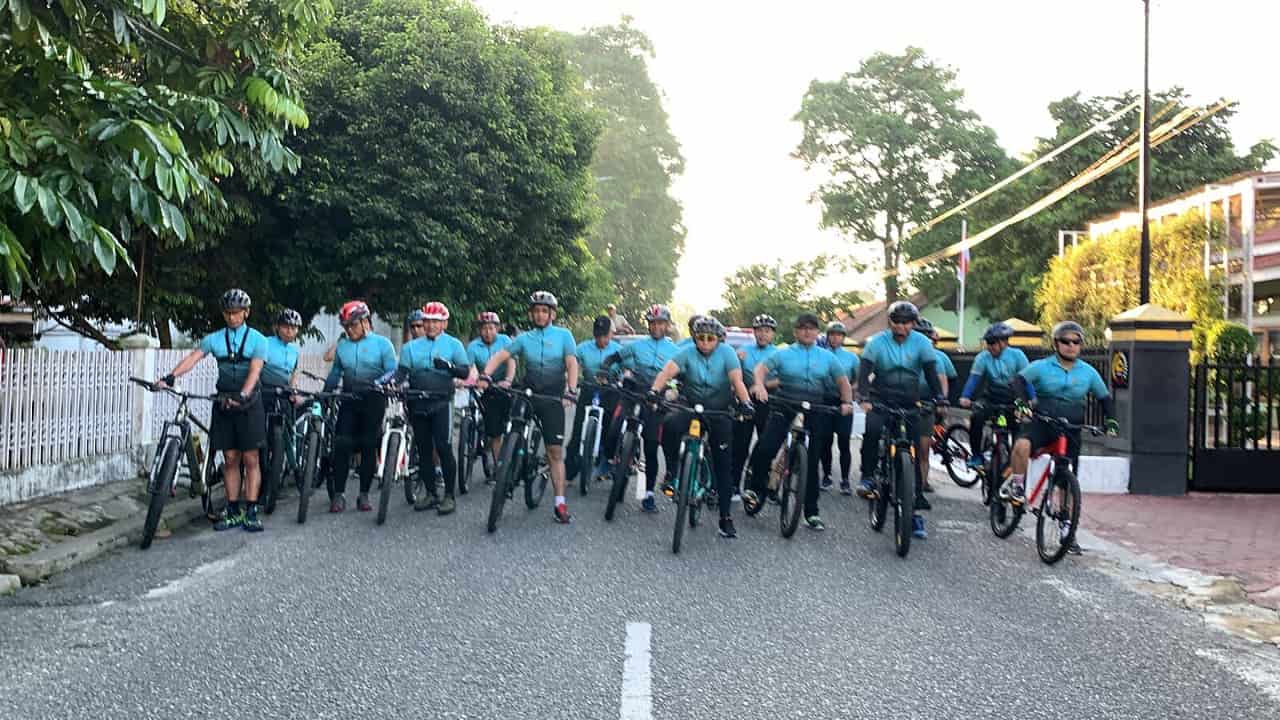 Dandim 0301/Pbr Ikut Gowes Bersama Danrem 031/WB Guna Jaga Kebugaran Tubuh