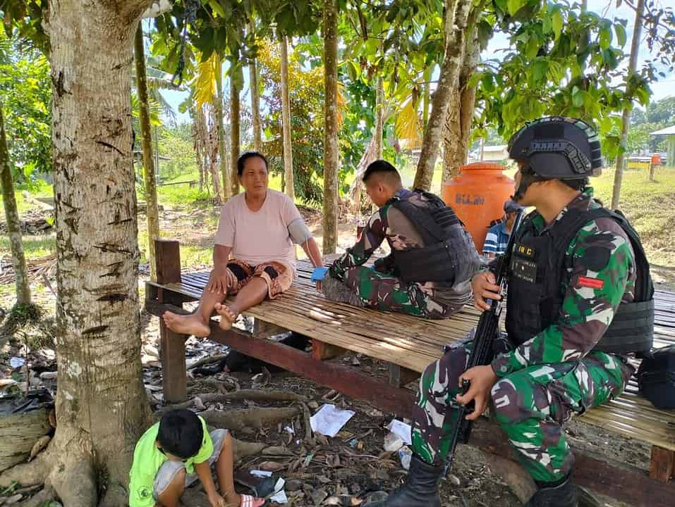 Satgas Yonif 132/BS Gelar Pelayanan Kesehatan Gratis