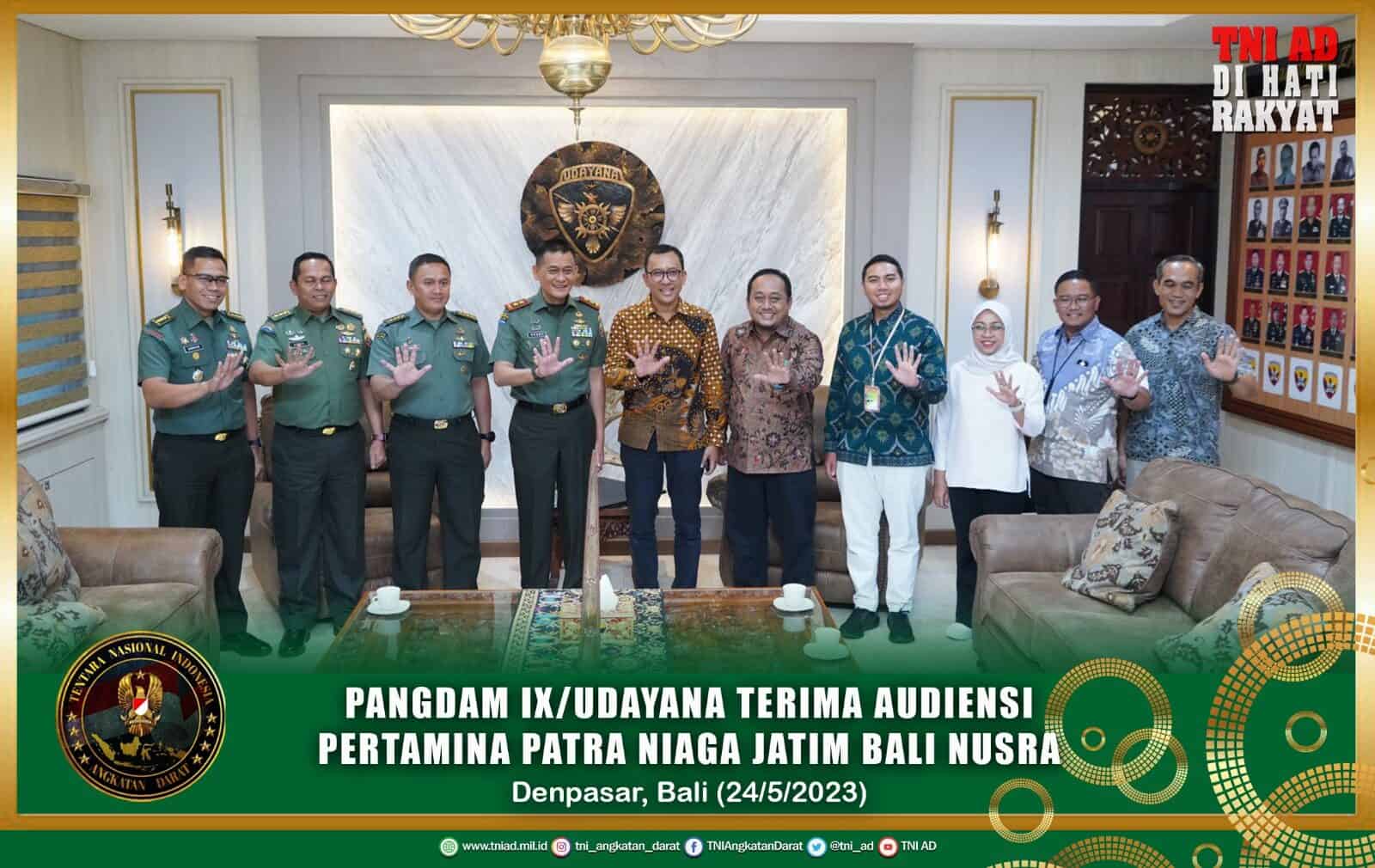 Pangdam IX/Udayana Terima Audiensi Pertamina Patra Niaga Jatim Bali Nusra