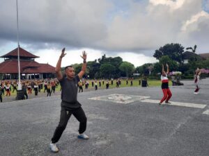 Rangkul Semua Pihak, Kodim Klungkung Gelar Senam Bersama