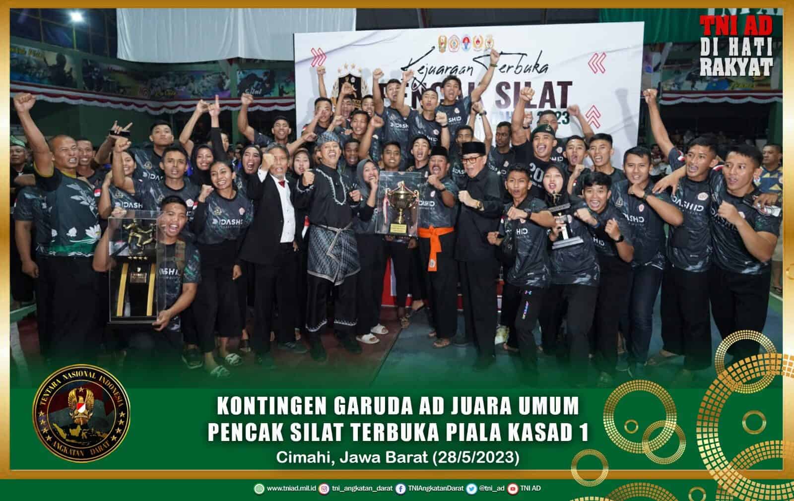 Kontingen Garuda AD Juara Umum Pencak Silat Terbuka Piala Kasad 1