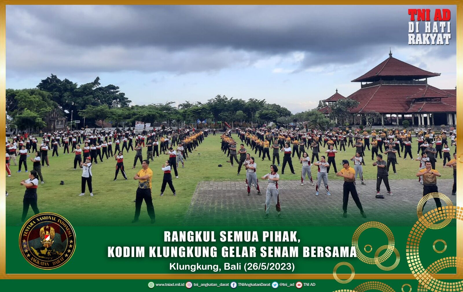 Rangkul Semua Pihak, Kodim Klungkung Gelar Senam Bersama