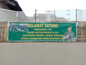 Kabekangdam II/Sriwijaya Resmikan Lapangan Serba Guna Mushollah Nurussa'adah