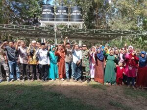 350 KK Sudah Menikmati Air Bersih, Berkat Kerja Sama Kemenhan RI dan Kodim1628/KSB